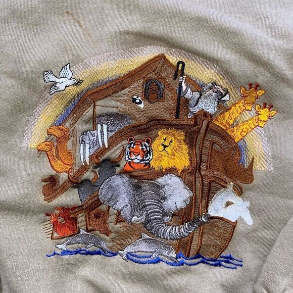 Vintage Jerzees Noah’s Ark Crewneck Sweater Size 2X - Picture 2 of 4